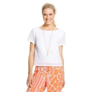 Lilly Pulitzer For Target White Eyelet Lace Crop